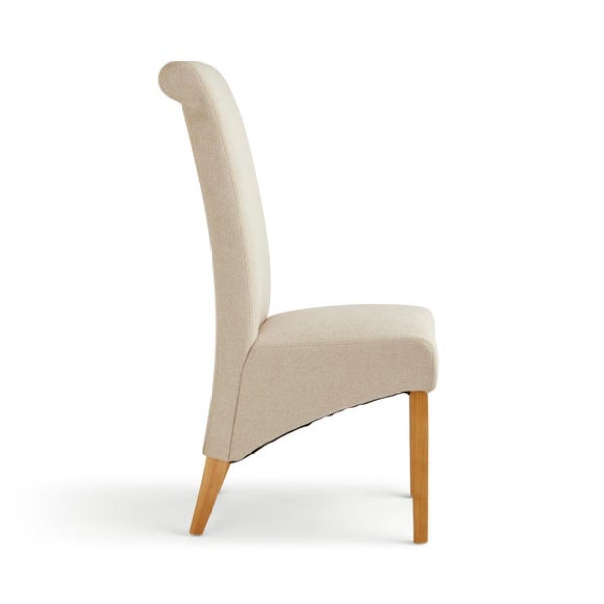 Chester Set of 2 Dining Chairs, Natural Herringbone Fabric – image 7