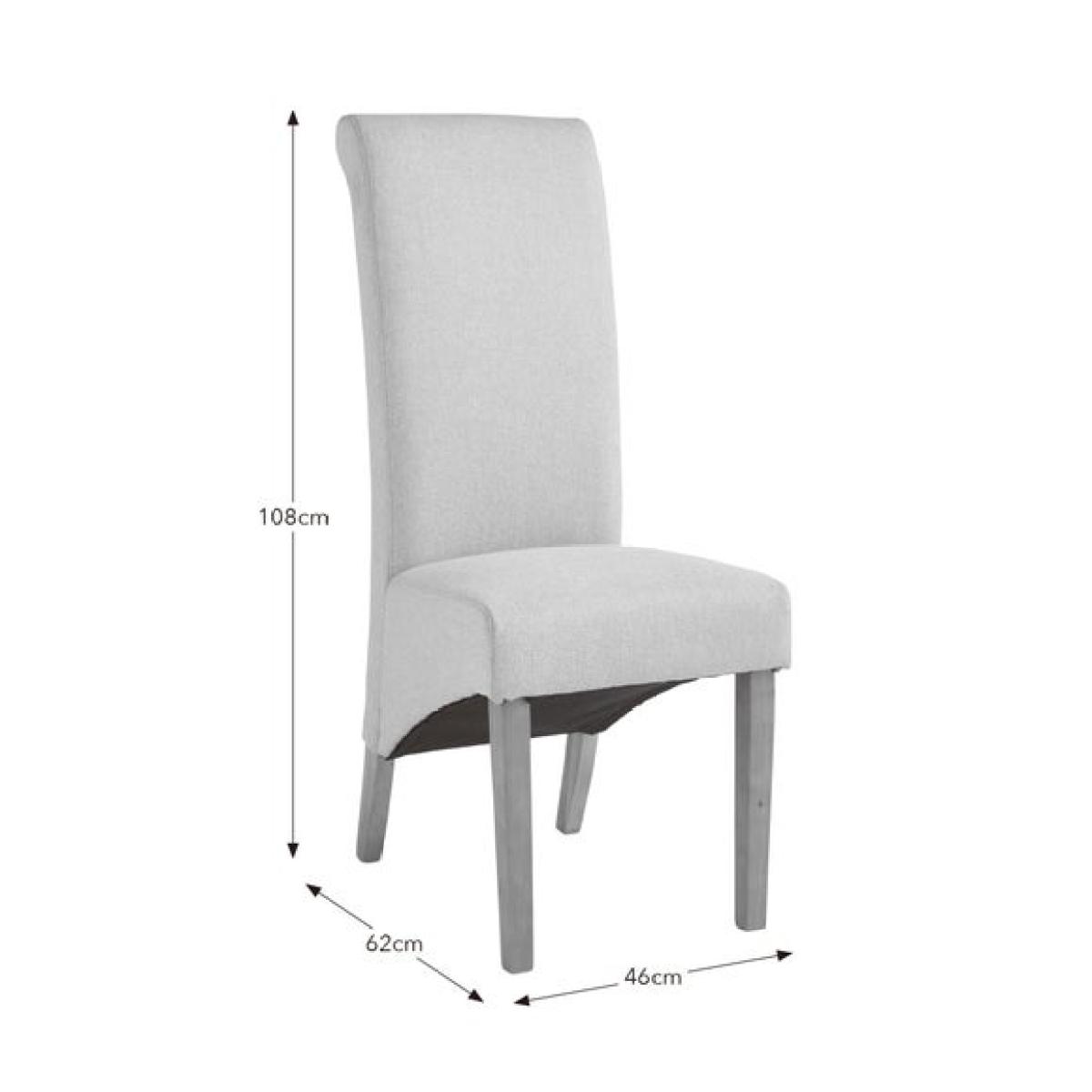 Chester Set of 2 Dining Chairs, Natural Herringbone Fabric – image 9
