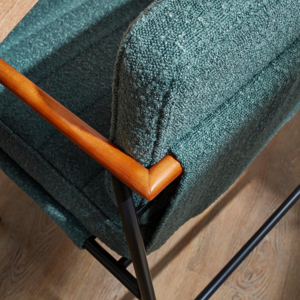 Bude Carver Dining Chair, Boucle Olive – image 4