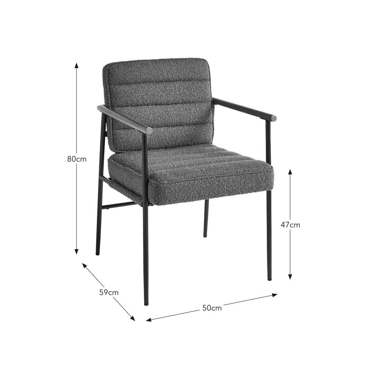 Bude Carver Dining Chair, Boucle Olive – image 7