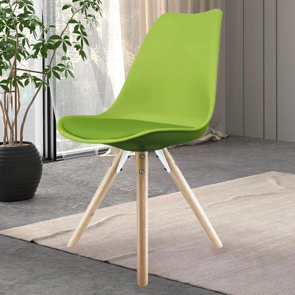 Fusion Living Soho Plastic Dining Chair with Pyramid Legs – image 1