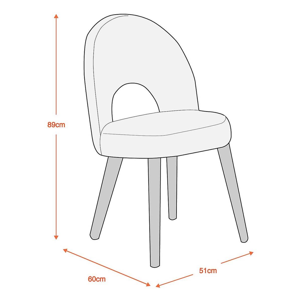Skandi Set of 2 Dining Chairs Dark Grey – image 3