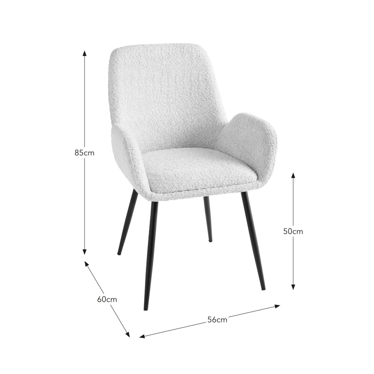 Axel Boucle Chenille Dining Chair Mushroom – image 7