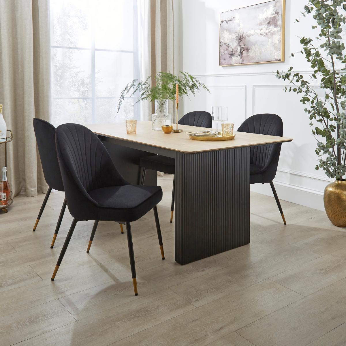 Sylvia Dining Chair, Velvet Velvet Black – image 2