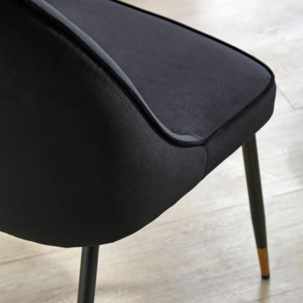 Sylvia Dining Chair, Velvet Velvet Black – image 4