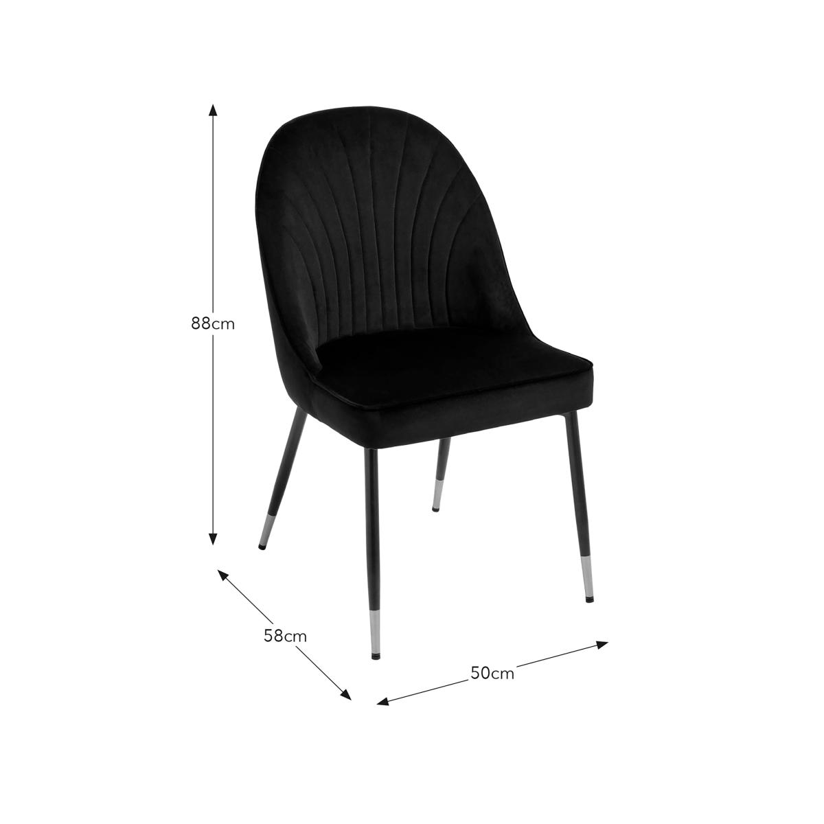 Sylvia Dining Chair, Velvet Velvet Black – image 7