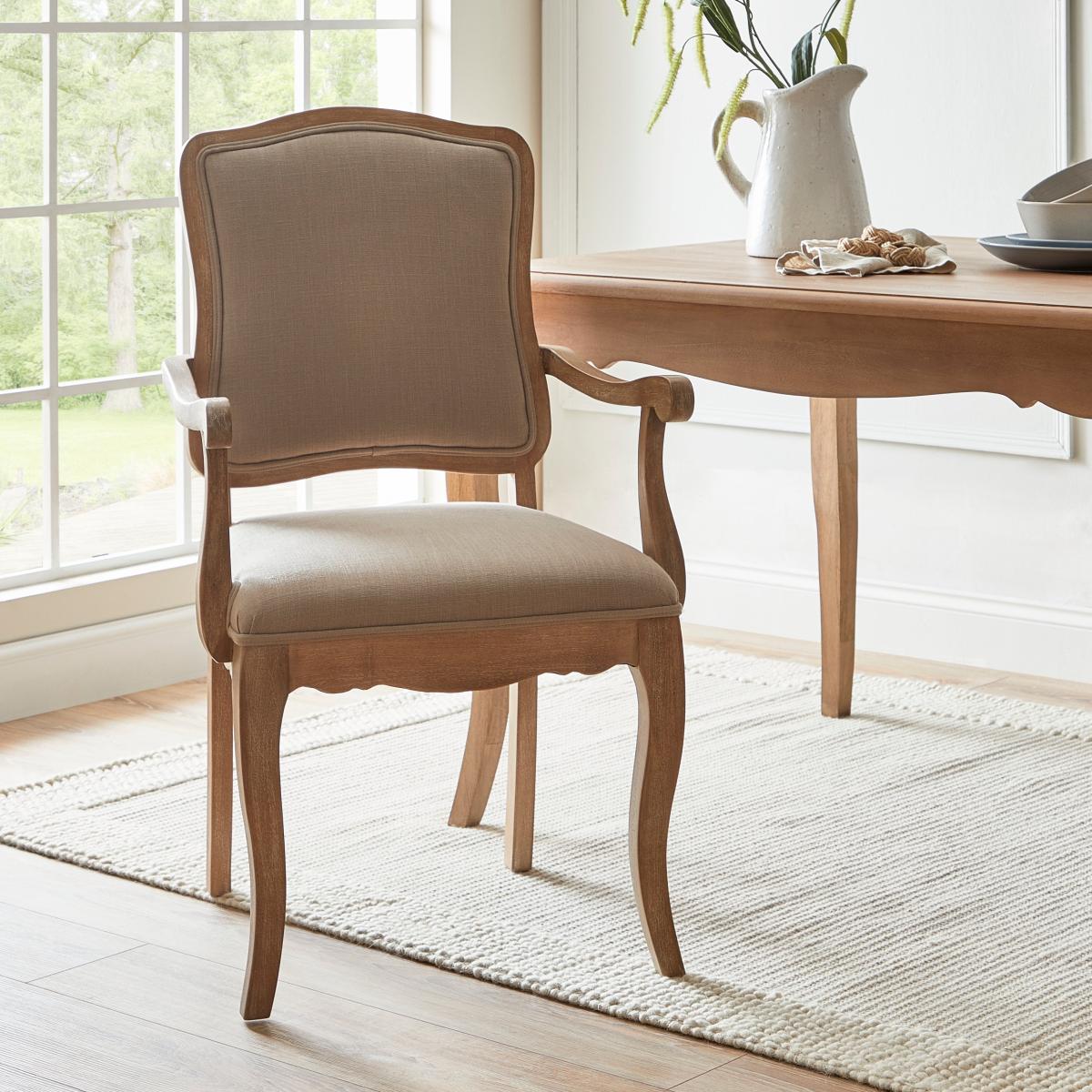 Giselle Carver Dining Chair Dark Wood (Brown) – image 2
