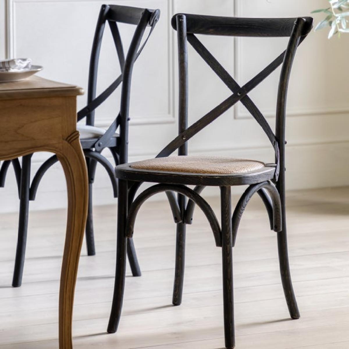 Return - Cannock Set of 2 Dining Chairs, Oak & Rattan – image 1