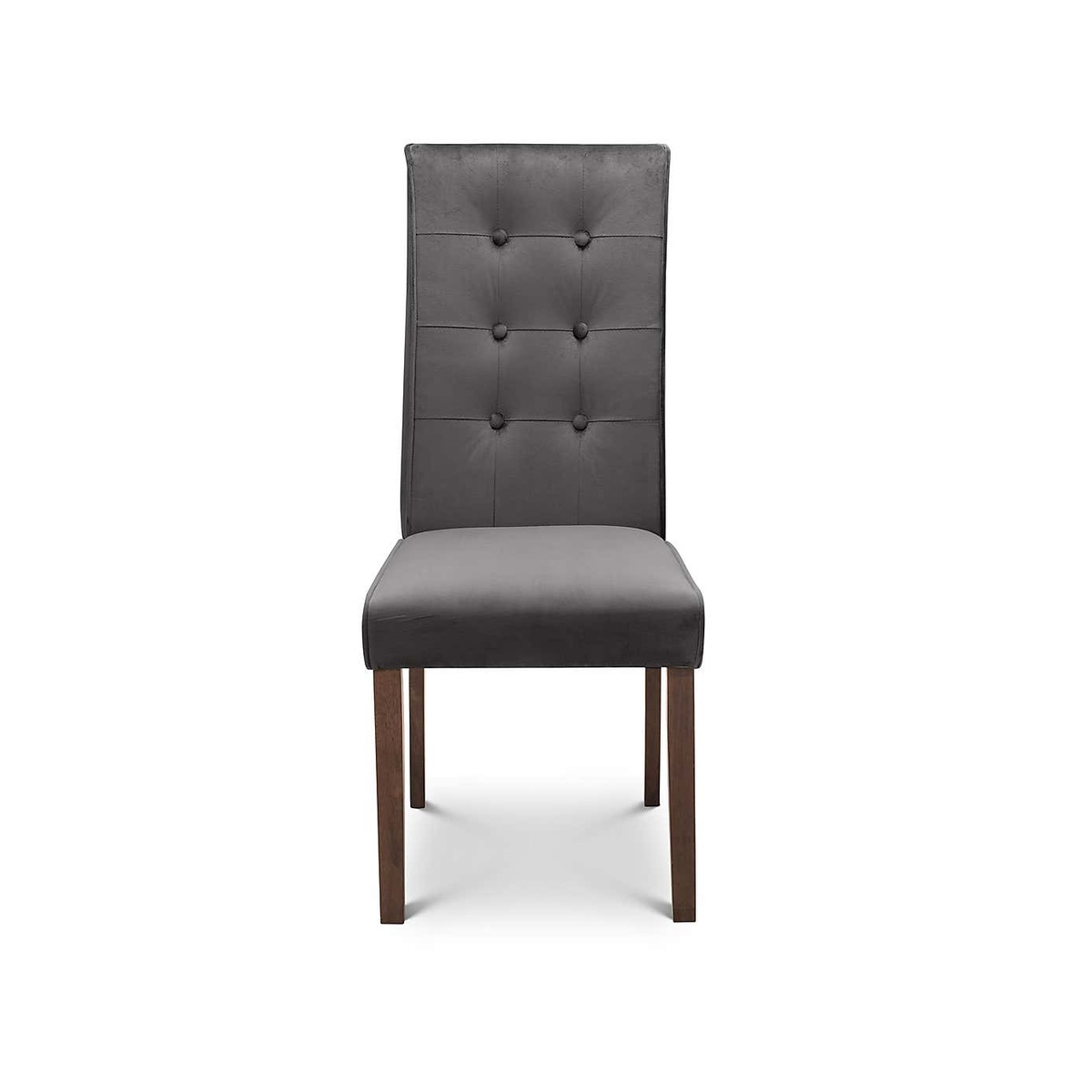 Madrid Set of 2 Dining Chairs Grey Velvet Grey – image 2