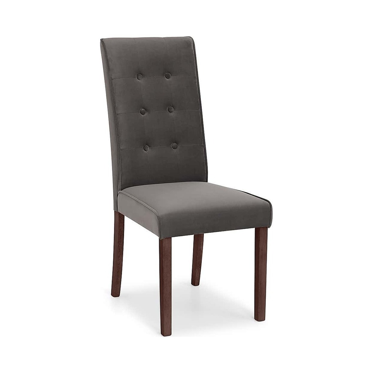 Madrid Set of 2 Dining Chairs Grey Velvet Grey – image 1