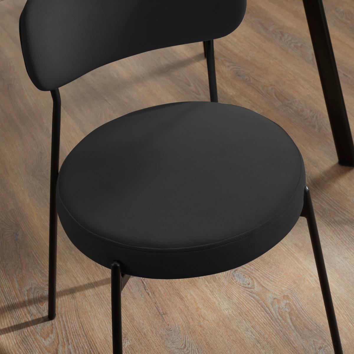 Laine Velvet Dining Chair Black Velvet – image 3