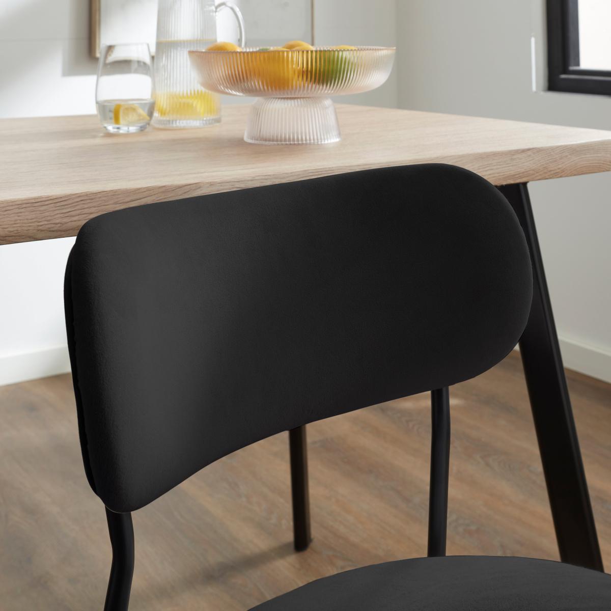 Laine Velvet Dining Chair Black Velvet – image 4