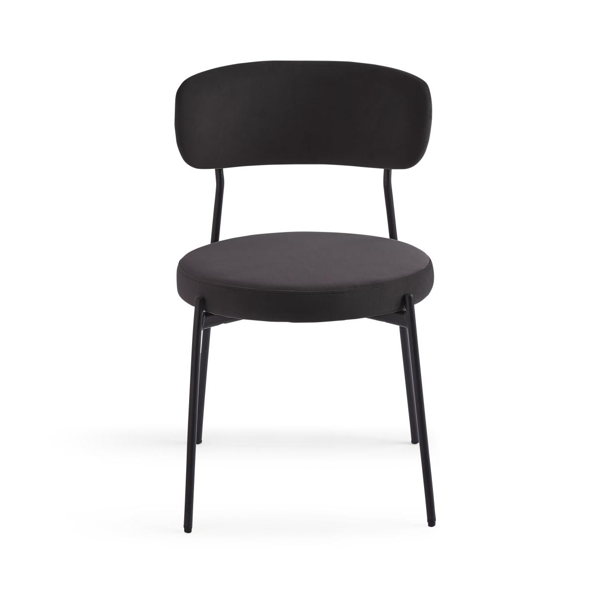 Laine Velvet Dining Chair Black Velvet – image 5