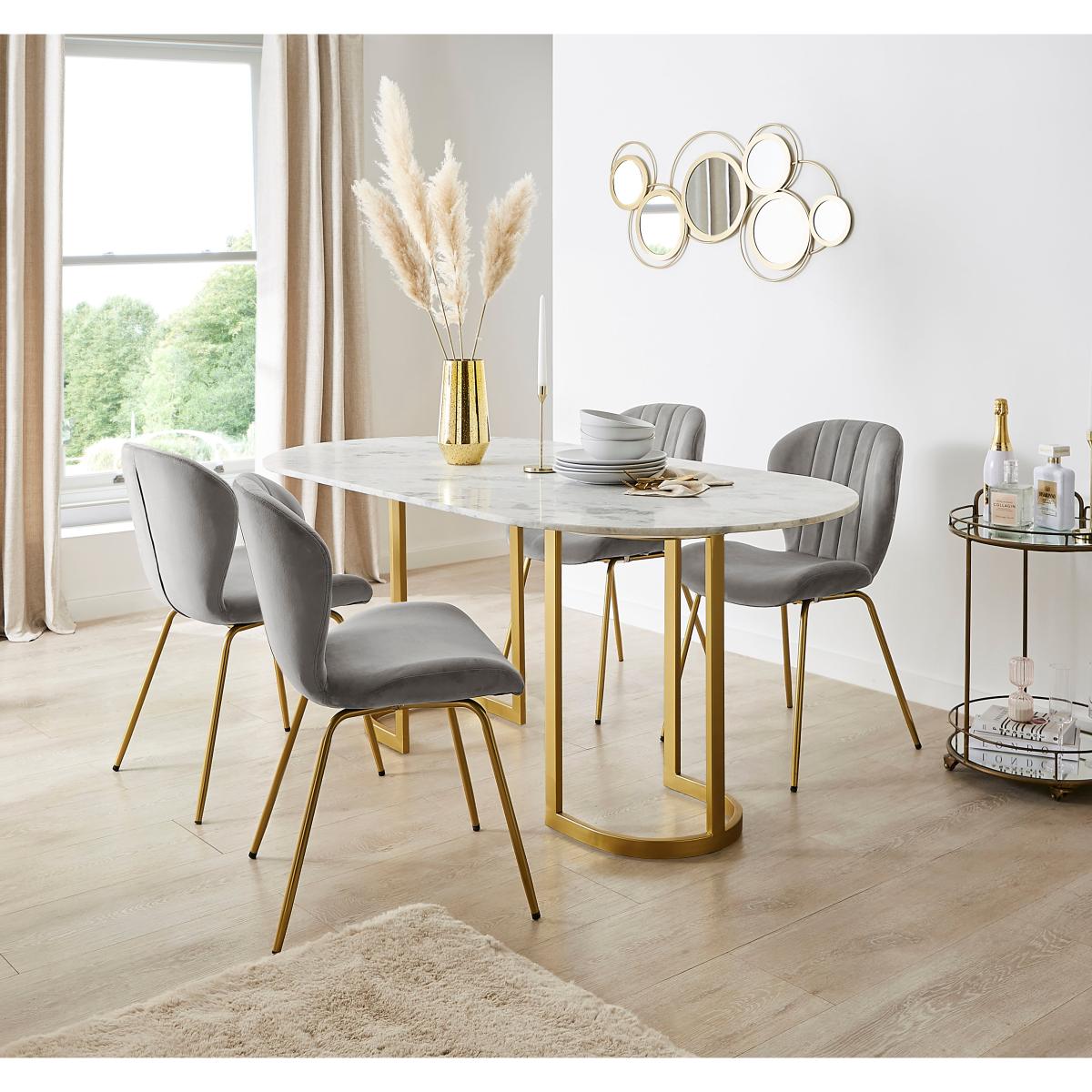 Lila Dining Chair, Velvet Velvet Grey – image 2