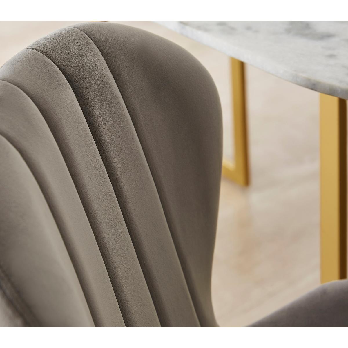 Lila Dining Chair, Velvet Velvet Grey – image 3