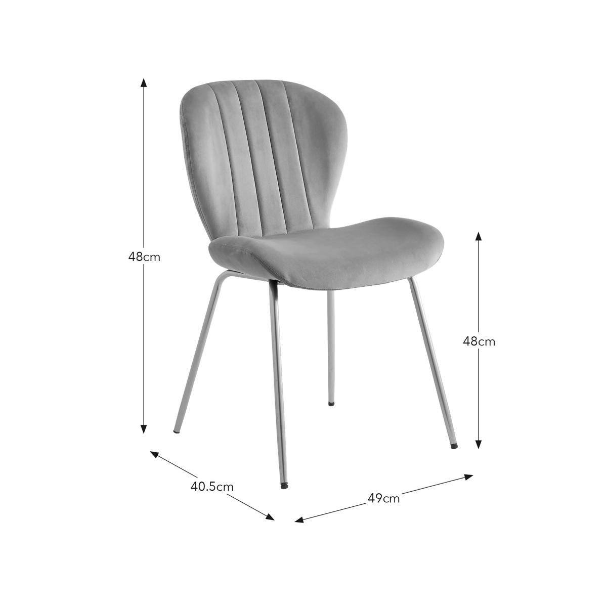Lila Dining Chair, Velvet Velvet Grey – image 7