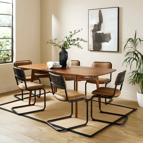 Draper Cantilever Dining Chair, Faux Leather – image 2
