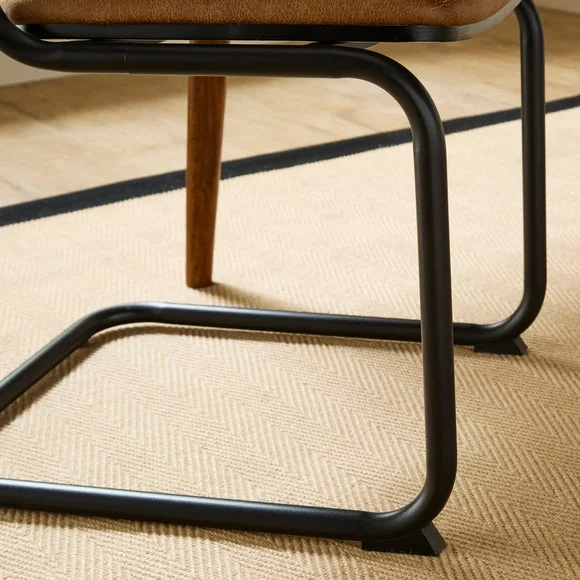 Draper Cantilever Dining Chair, Faux Leather – image 3