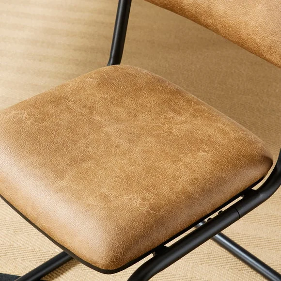Draper Cantilever Dining Chair, Faux Leather – image 4