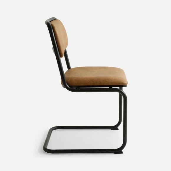 Draper Cantilever Dining Chair, Faux Leather – image 6