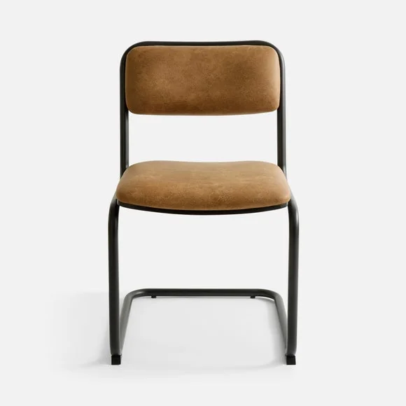 Draper Cantilever Dining Chair, Faux Leather – image 7
