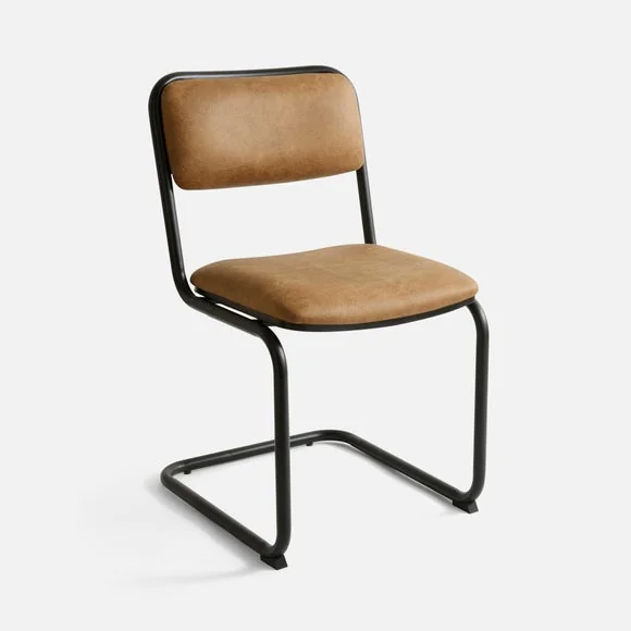 Draper Cantilever Dining Chair, Faux Leather – image 8