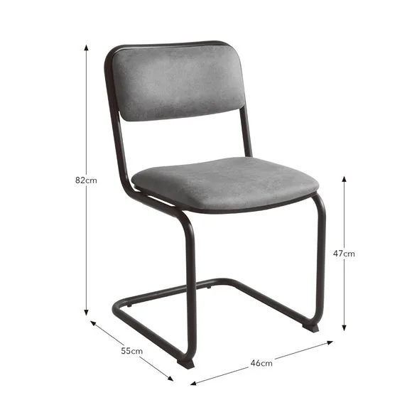 Draper Cantilever Dining Chair, Faux Leather – image 9