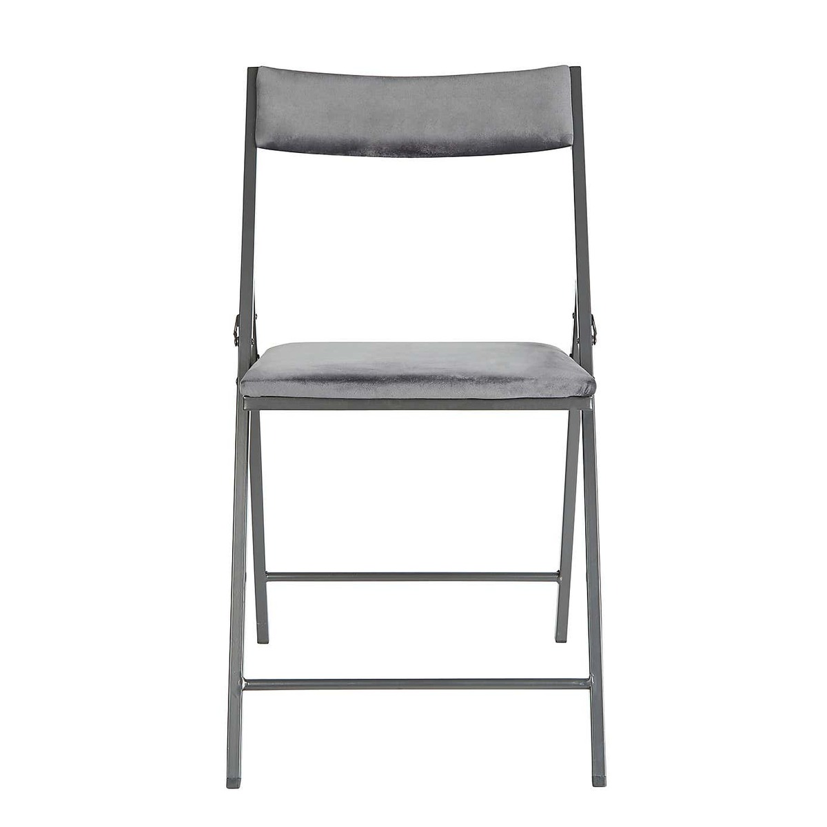 Emily Velvet Folding Chair Light Grey – image 3