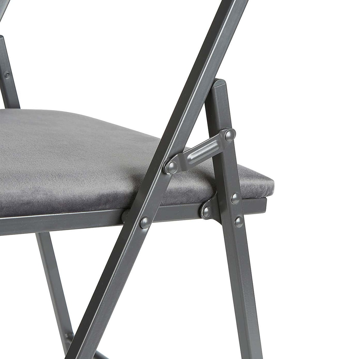 Emily Velvet Folding Chair Light Grey – image 6