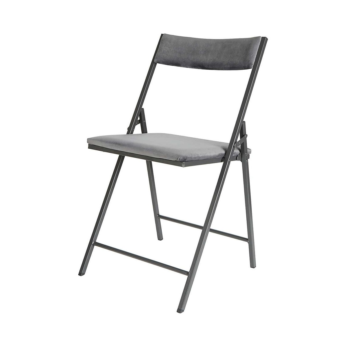 Emily Velvet Folding Chair Light Grey – image 1