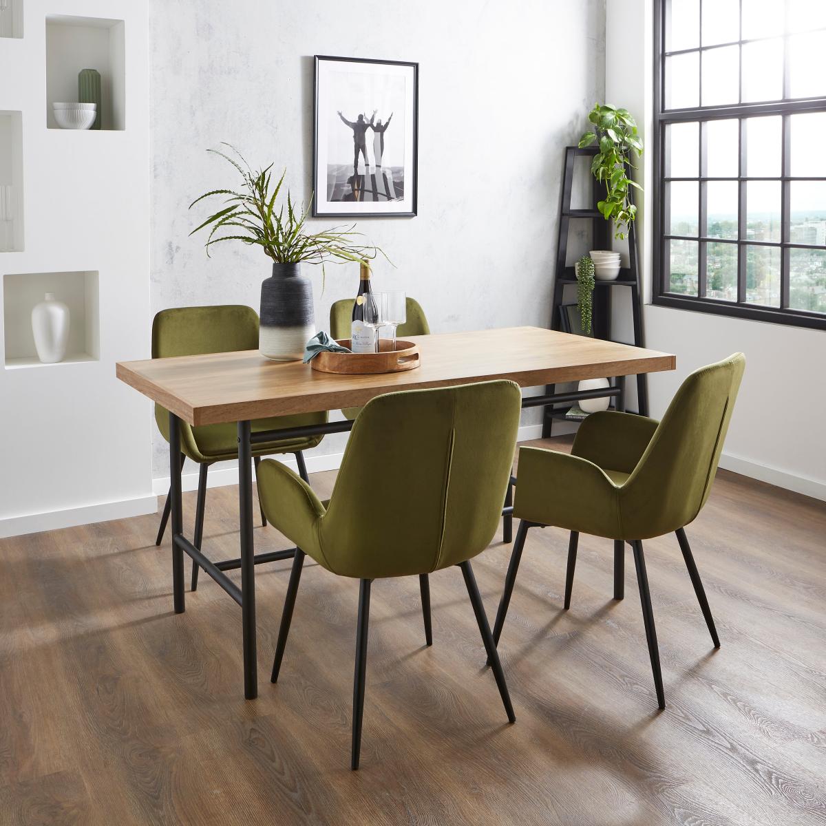 Axel Velvet Dining Chair Olive – image 2