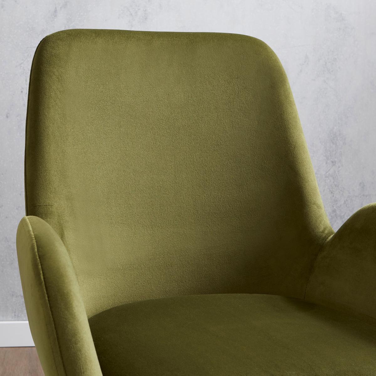 Axel Velvet Dining Chair Olive – image 3