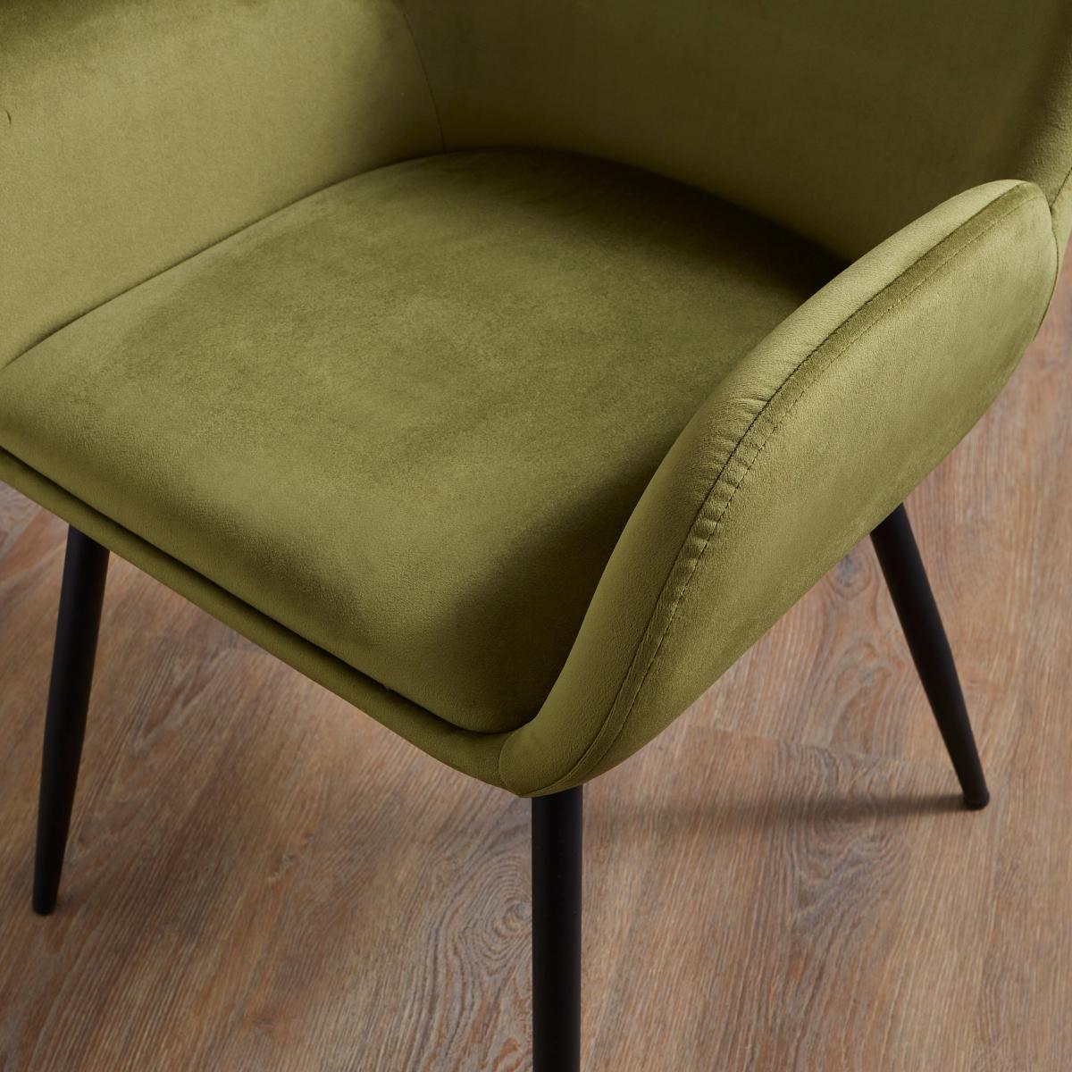 Axel Velvet Dining Chair Olive – image 4