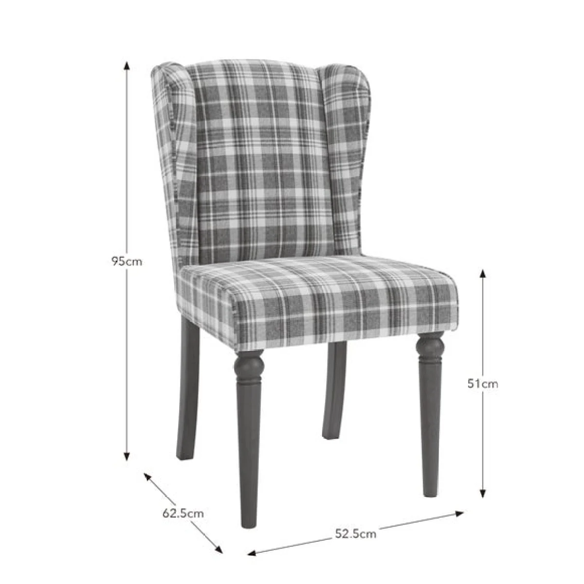 Charnwood Set of 2 Checked Dining Chairs – image 10