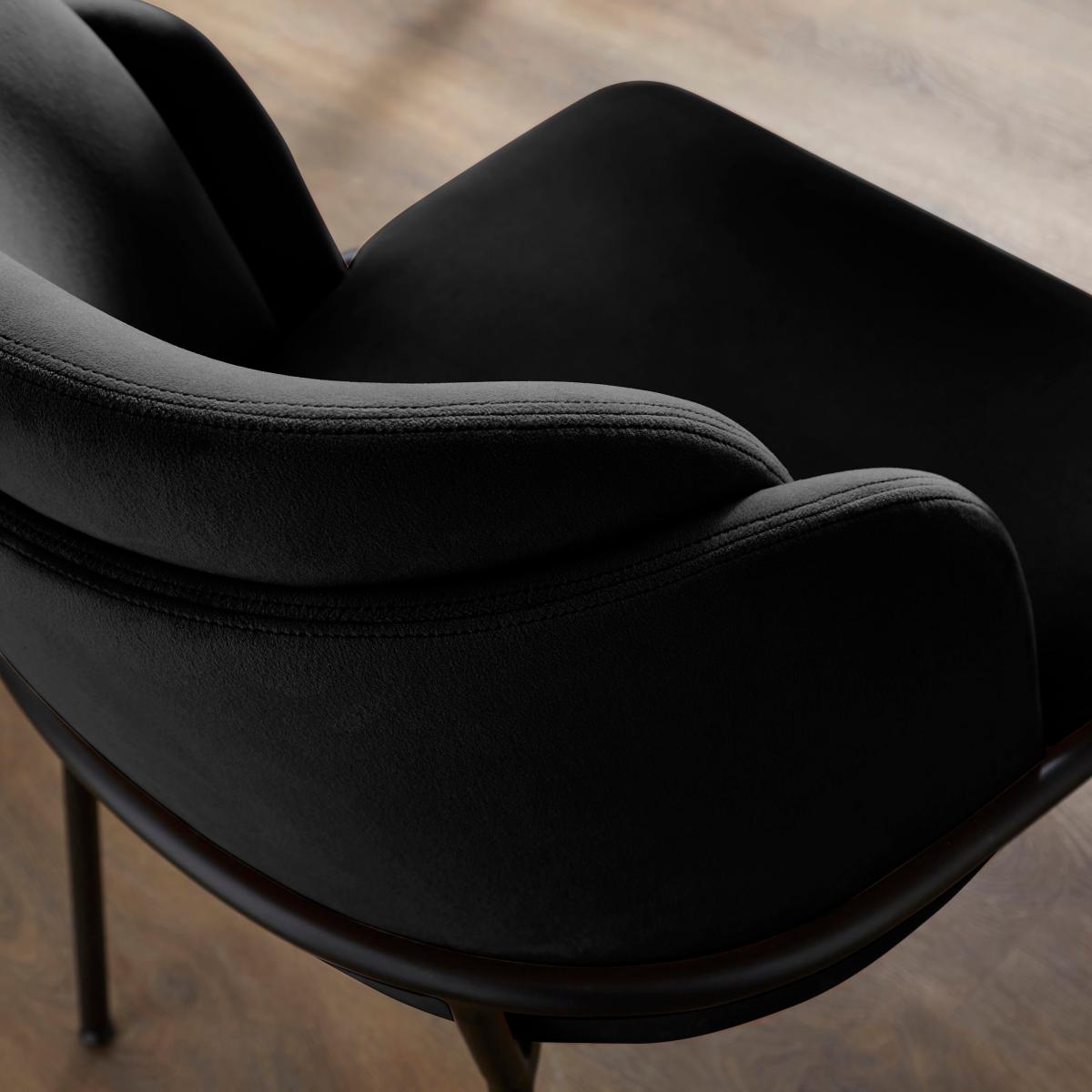 Bobbi Dining Chair, Velvet Black Velvet – image 4