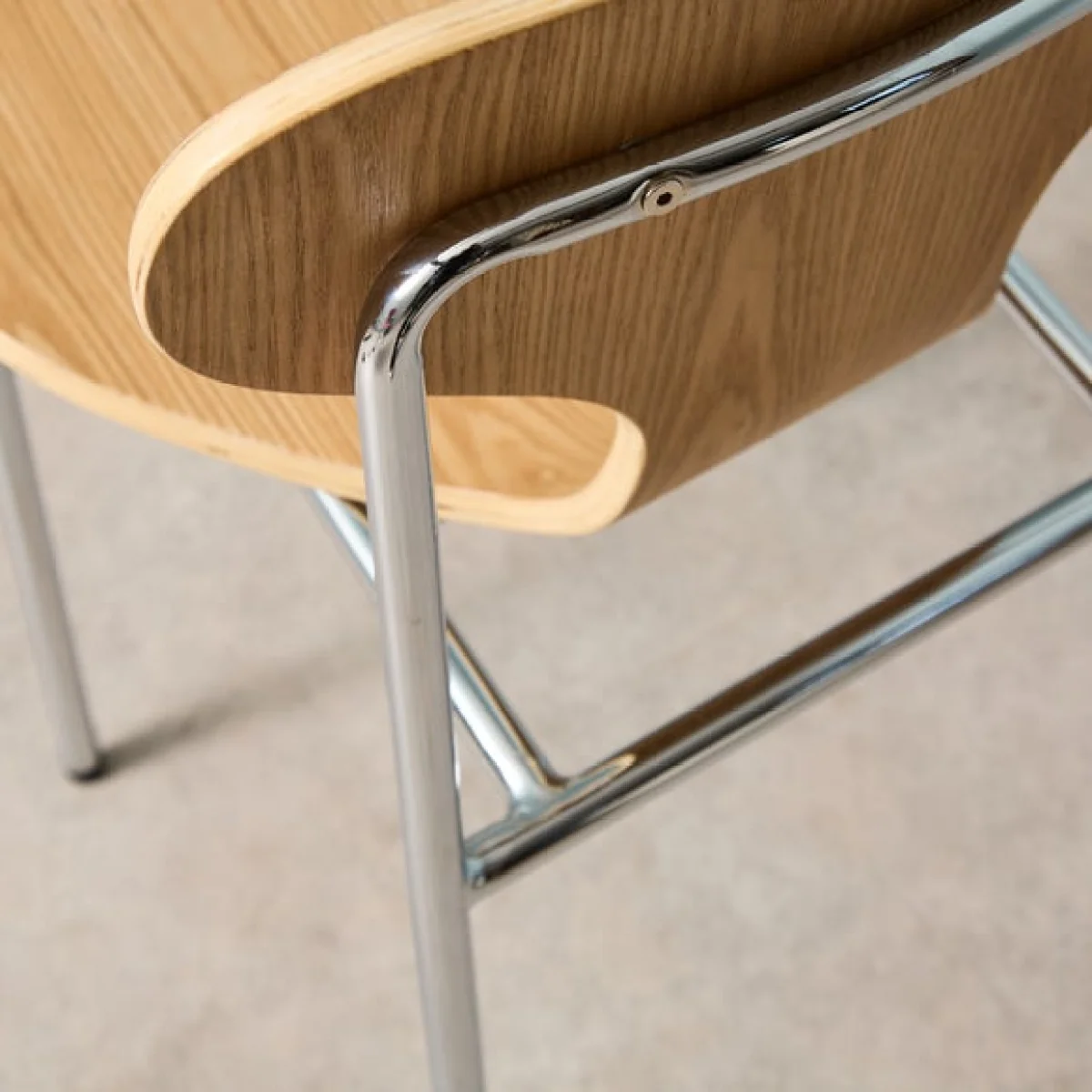 Yinka Ilori Silhouette Plain Wood and Chrome Dining Chair – image 4