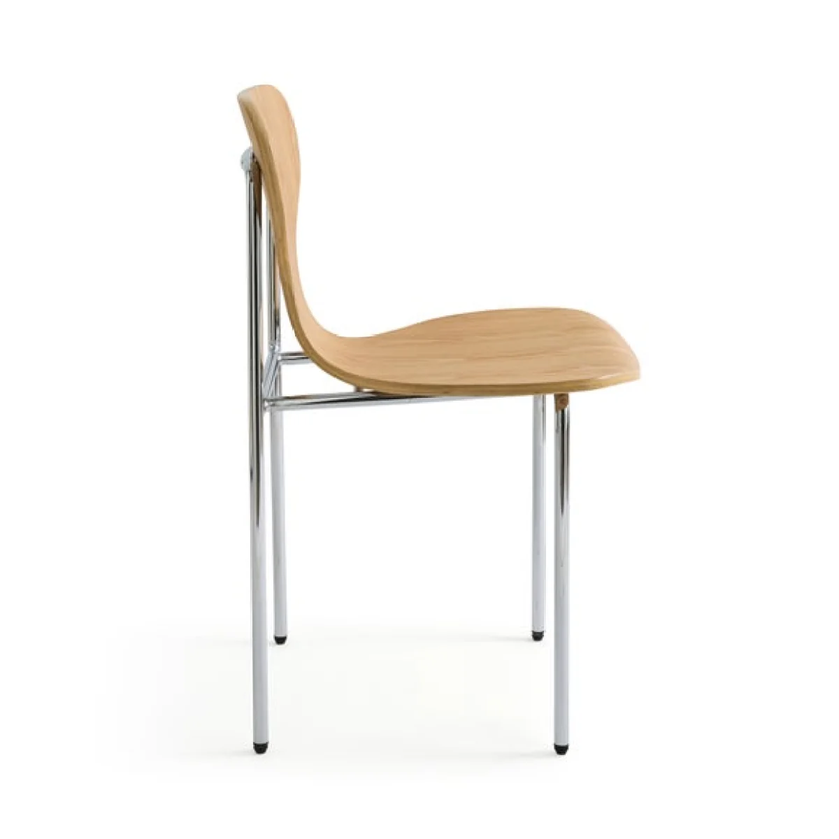 Yinka Ilori Silhouette Plain Wood and Chrome Dining Chair – image 7