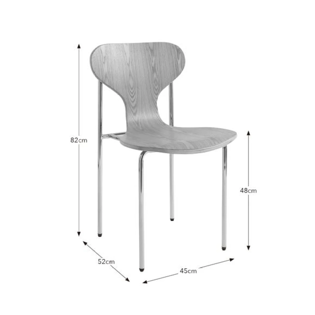 Yinka Ilori Silhouette Plain Wood and Chrome Dining Chair – image 9