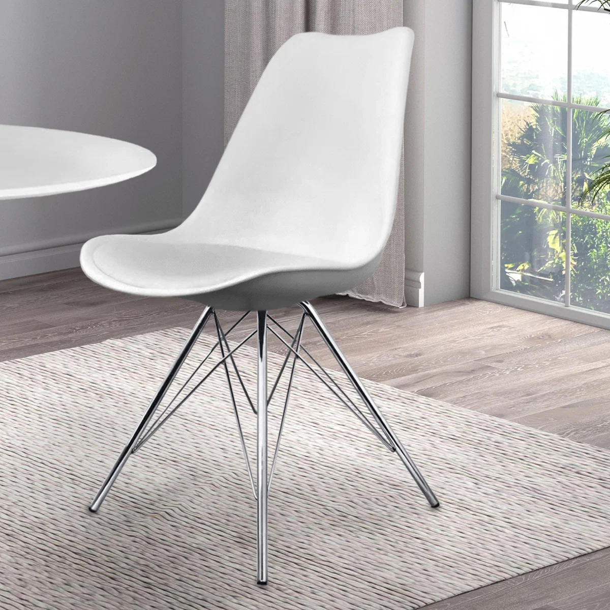 Fusion Living Soho Plastic Dining Chair White – image 1