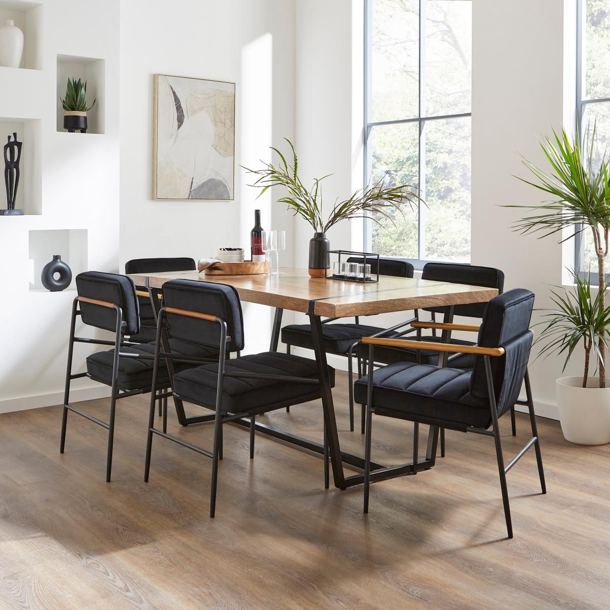 Bude Carver Dining Chair, Velvet Black – image 2