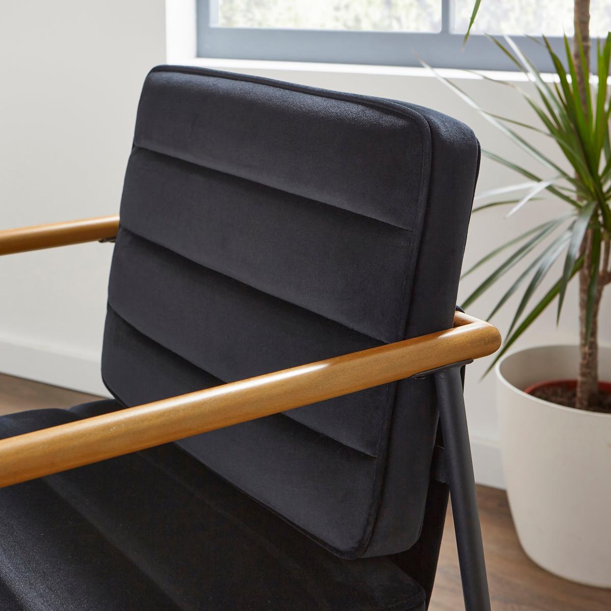 Bude Carver Dining Chair, Velvet Black – image 4
