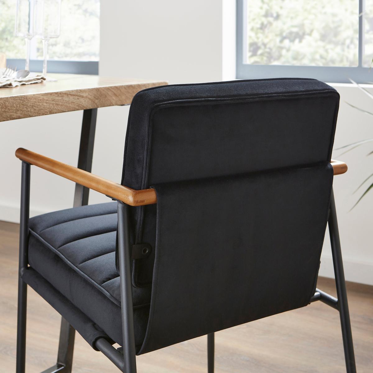 Bude Carver Dining Chair, Velvet Black – image 5