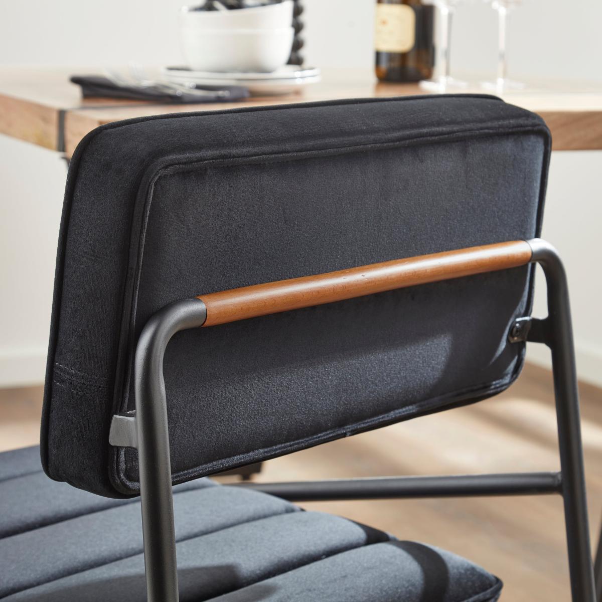 Bude Carver Dining Chair, Velvet Black – image 6