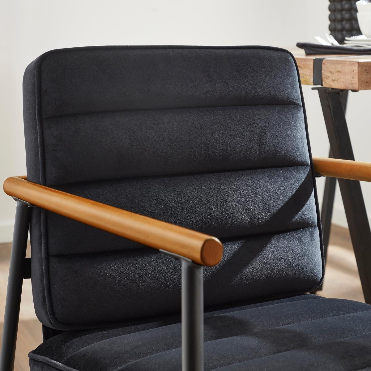 Bude Carver Dining Chair, Velvet Black – image 7