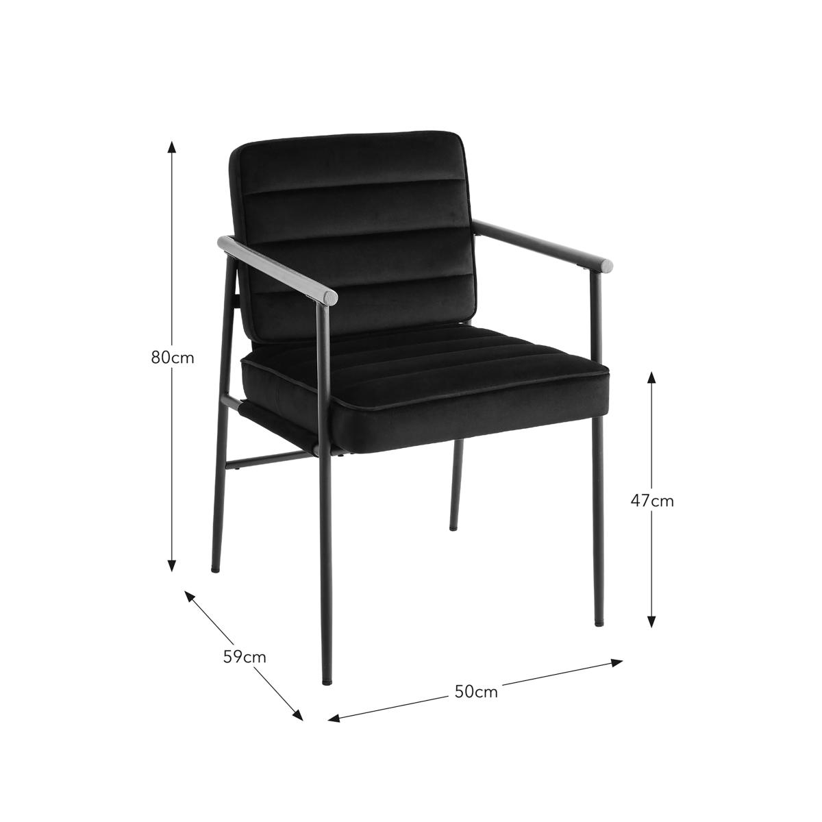 Bude Carver Dining Chair, Velvet Black – image 9