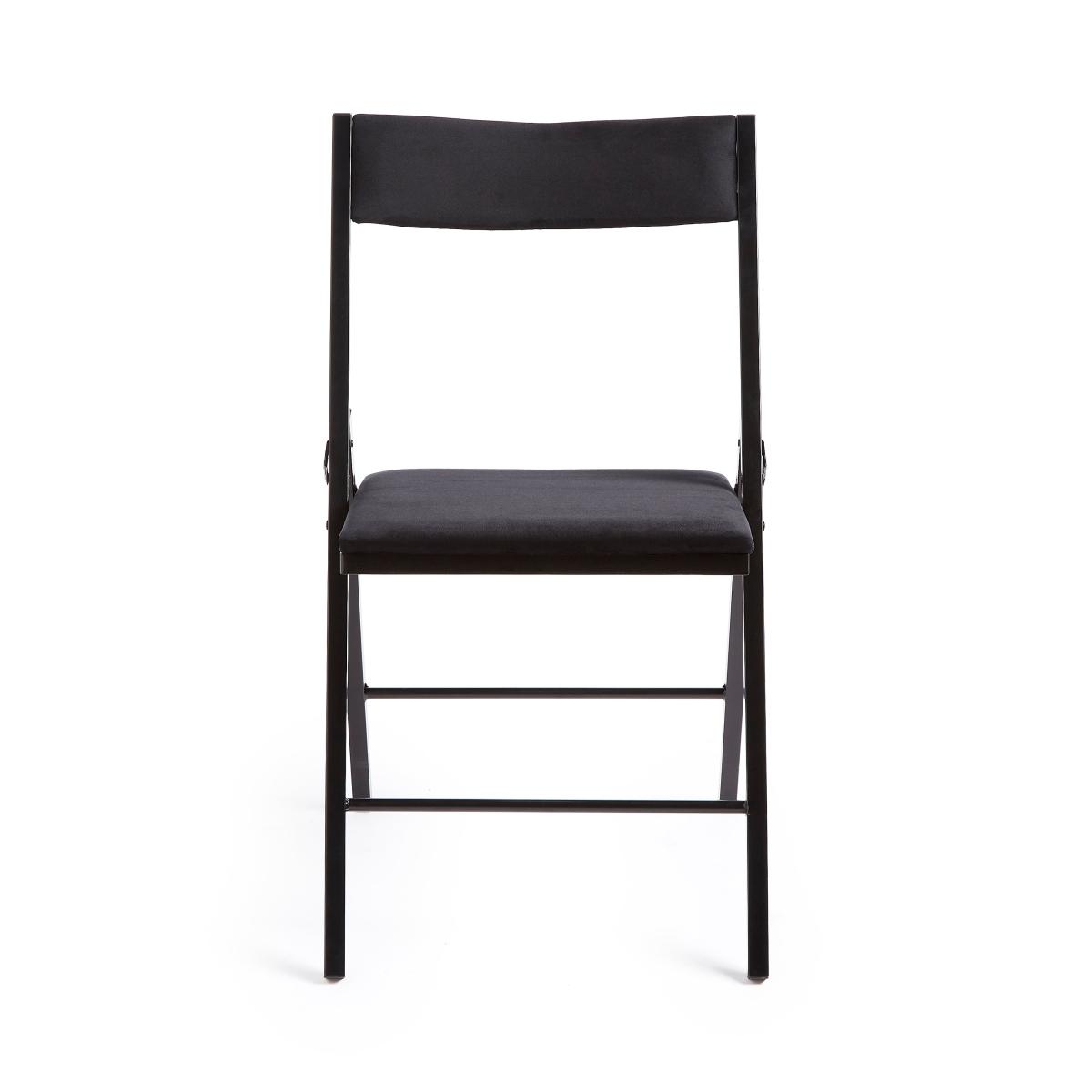Emily Folding Dining Chair, Velvet Black – image 4