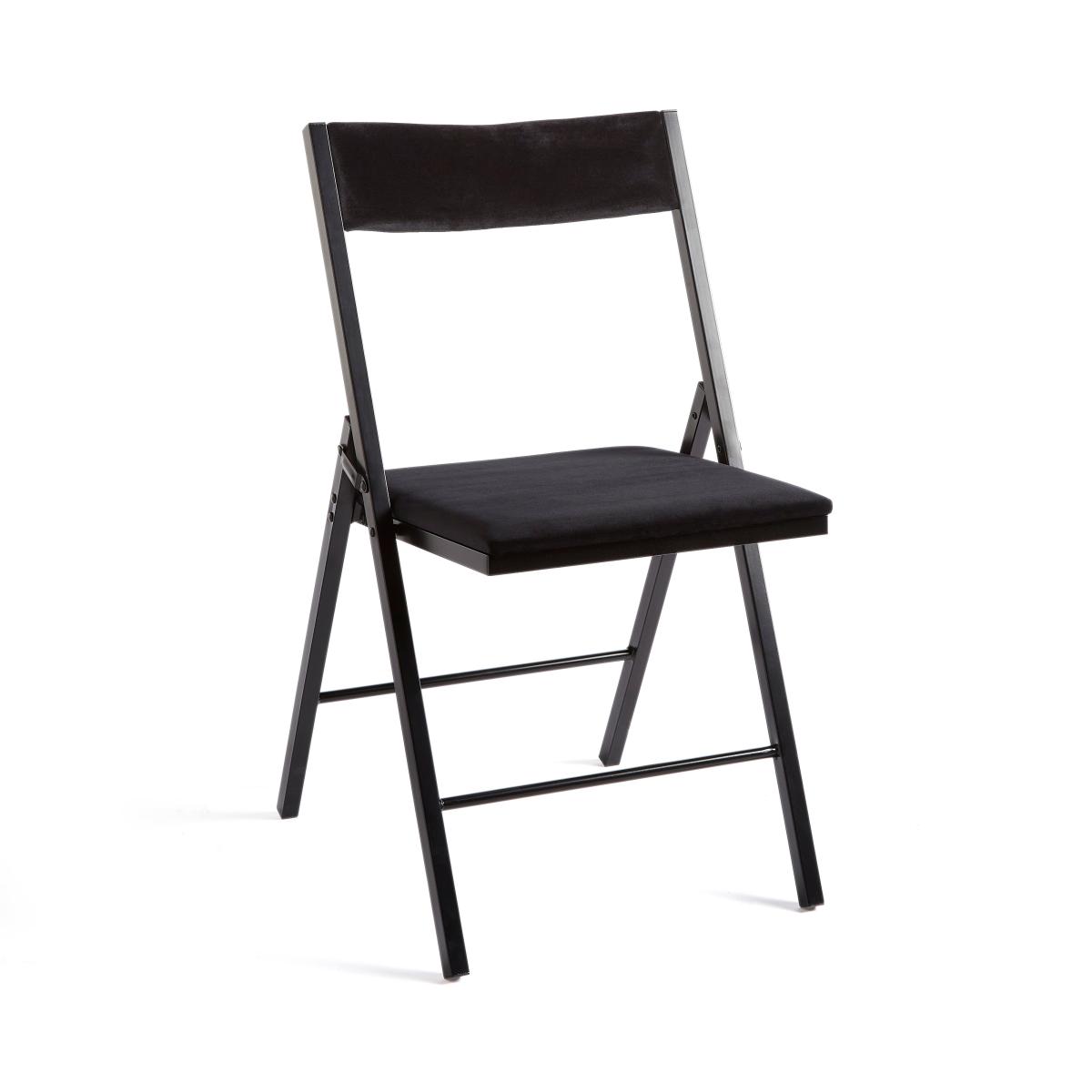 Emily Folding Dining Chair, Velvet Black – image 5
