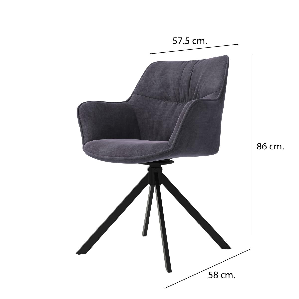 Indus Valley Set of 2 Inine Dining Chairs Charcoal – image 4