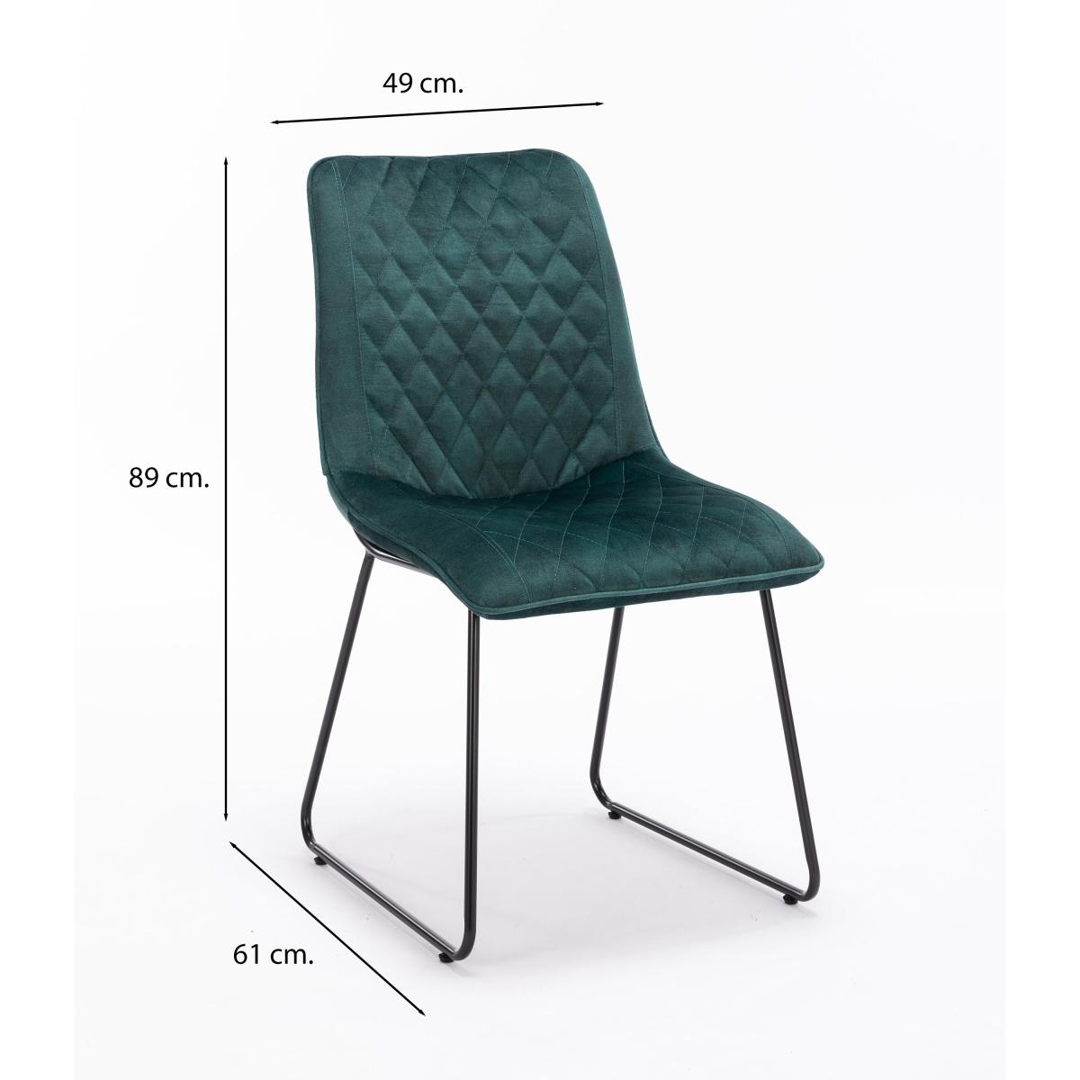Indus Valley Set of 2 Emerald Dining Chairs Emerald – image 2