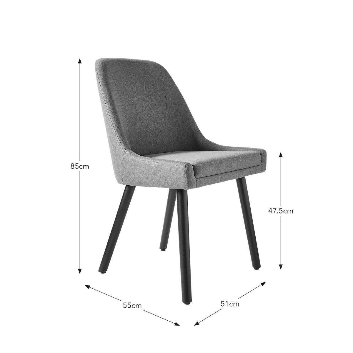 Eddie Luna Fabric Dining Chair Charcoal – image 6